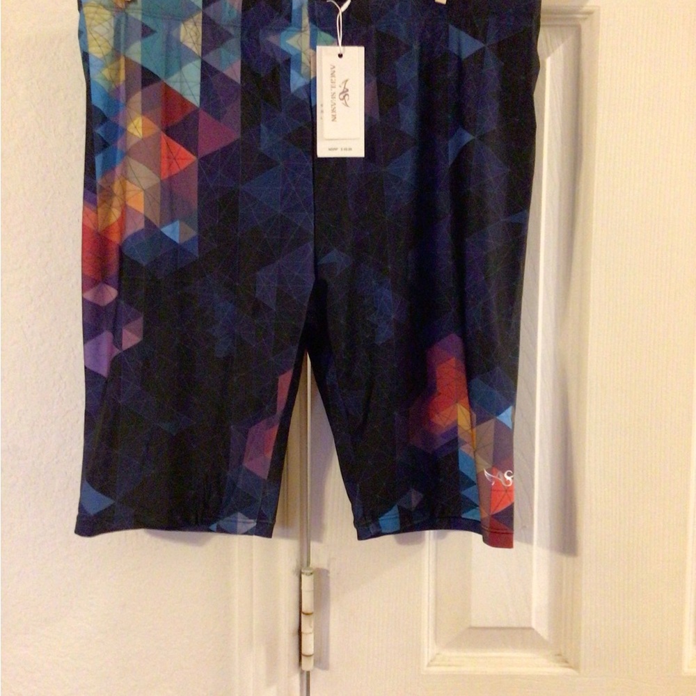 Angel season swim jammers for men athletic compression training, size large.